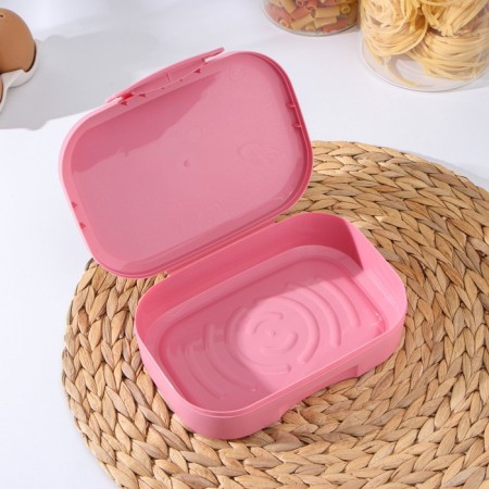 Lunch box with decor, 0.98 l, 18 × 13 × 5 cm, pink color-2