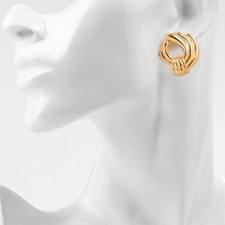 Earrings Metal "Atmosphere" Crown, Color Gold-3