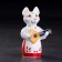 Porcelain figurine "Cat with a balalaika", 11 cm