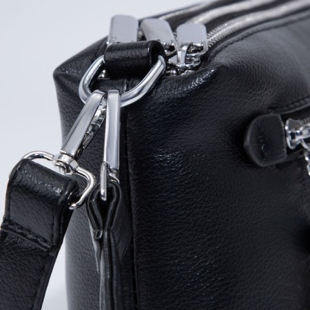 Bag Cross-Bodi with a zipper, black color-4