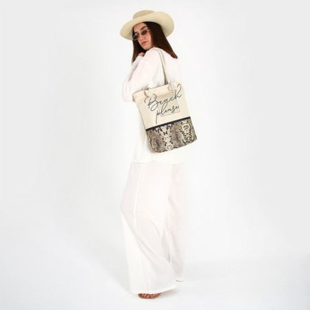 Bag Women's beach on lightning, white color-11
