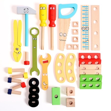 Developing game "Carpenter's set + designer in a suitcase" 7 × 30 × 23 cm, 33 elements-5