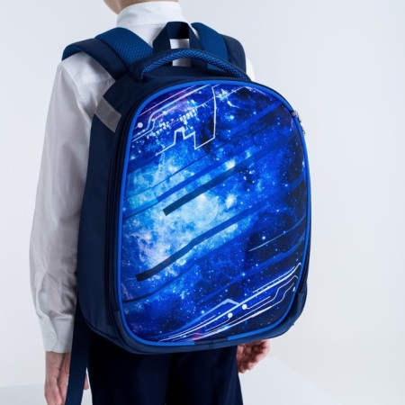 School frame backpack, 37 x 28 x 19 cm, calligrata to "cool cosmos", blue-10