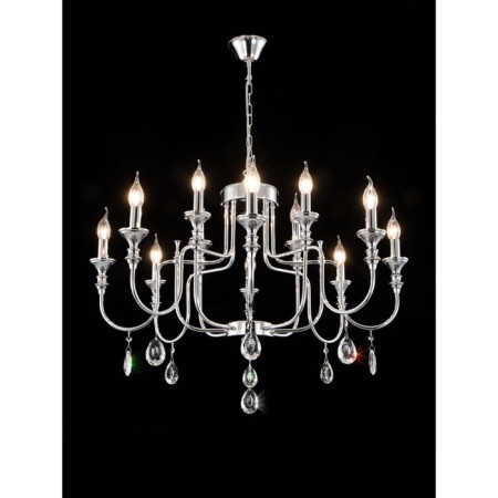 Suspended chandelier Citilux "Riga" CL437221, 81x81x82 cm, 12x60W, E14, gray color-8