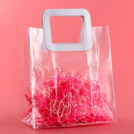 Gift package from PVC, white, 25 x 28 x 15 cm