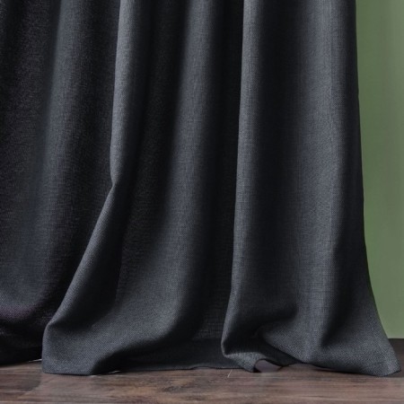 Set of curtains "Jerry", size 140 x 270 cm - 2 pcs, grab - 2 pcs, color wet asphalt-2