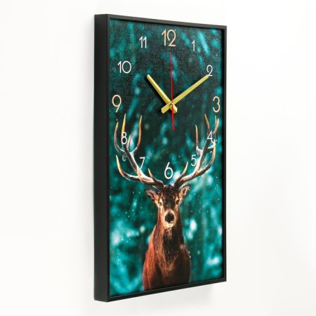 Carty clock is wall-mounted, interior "deer", smooth move, 57 x 35 x 4 cm-3