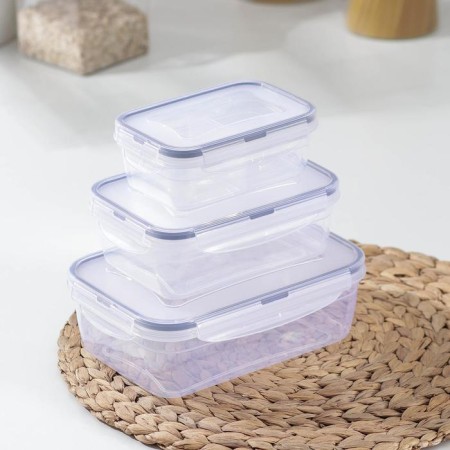A set of lunch boxes rectangular, 3 pcs: 1.3 l, 0.7 l, 0.4 liters-1