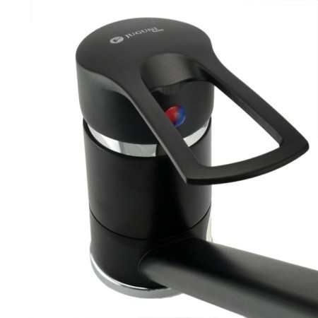 Juguni Luxe Capella kitchen mixer, single -rowing, with rotary pouring, black color is black-2