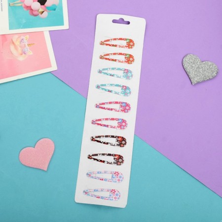 Invisible hair "Milan" (set 10 pcs) Flower, 4.5 cm, mix-1