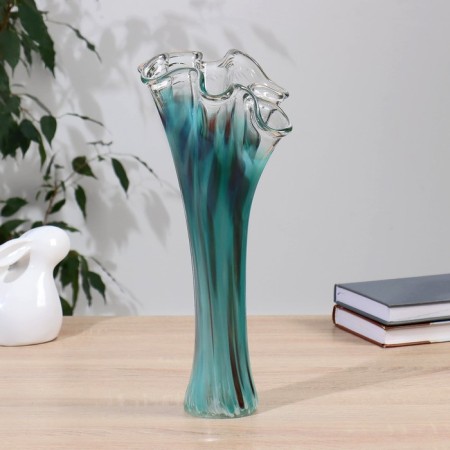 Vase "Wave" 40 cm green-marganese-1