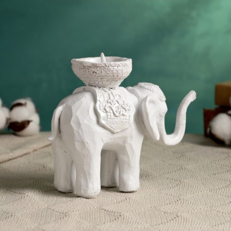 Summary "Elephant" White, 13x19cm, for a candle d = 4 cm-3