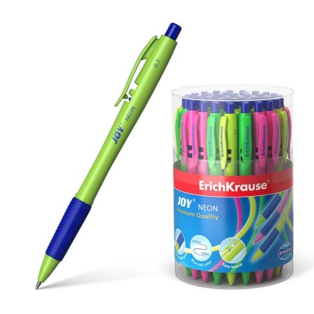 Handle Ball machine gun Erichkrause Joy Neon, comfortable letter, blue-1