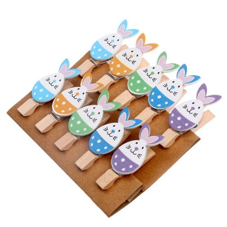 Decorative clothespins with a rope for the suspension "Easter", 10 pcs.-1