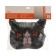 Pillow on the headrest Matech Animals Line, cat, red eyes, 30 x 25 x 10 cm, gray