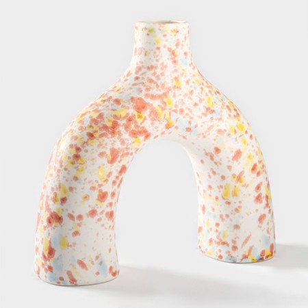 Vase for flowers ceramic "Scandinavia", 25 × 23 cm, neck D = 4.6 cm, white color-1