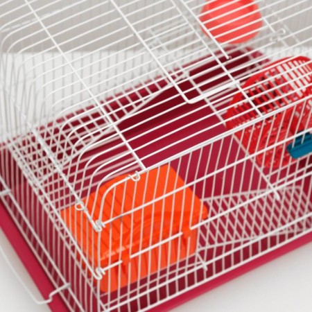 The cage for the rodents "Pigzon" No. 3, with the 2nd floors, equipped, 33 x 24 x 28 cm, ruby-6