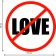Decorative sign (poster) "love" 32x32 cm, plastic