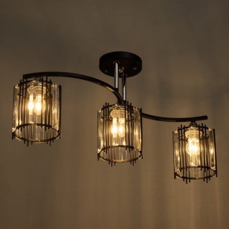 Astril chandelier 3he27 40w Black 61.5x12x28.5cm Bayerlux-2