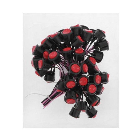 Key switch with fixation, d 2 cm, wire 10 cm, red-4