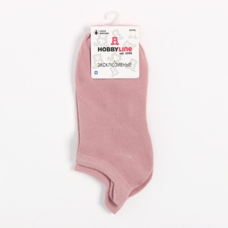 Women's socks shortened, pink color, size 36-40-3