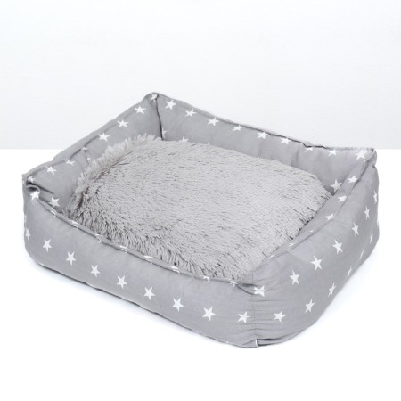 Lesse "Pukhlik", with fur, 58 x 46 x 16 cm, gray with stars-2