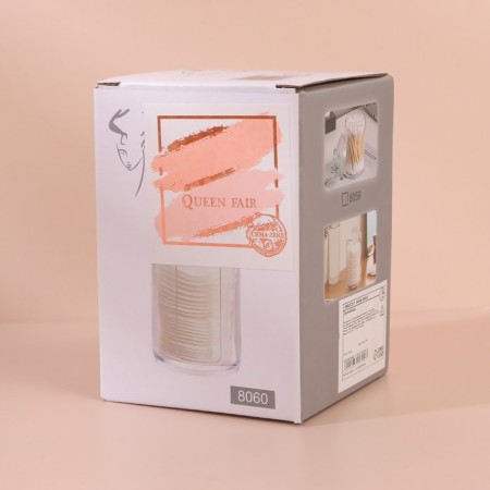 Organizer for storing cotton pads, with a lid, 6.7 × 11 cm, white color-4