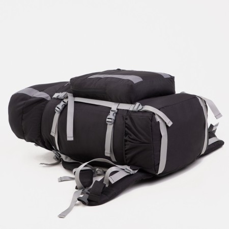 Tourist backpack, TAIF, 70 l, cord department, outer pocket, 2 side nets, black/gray color-2