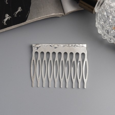 Hair crest "Medea", set 2 pcs., Classic, 5 × 4 cm, silver-3