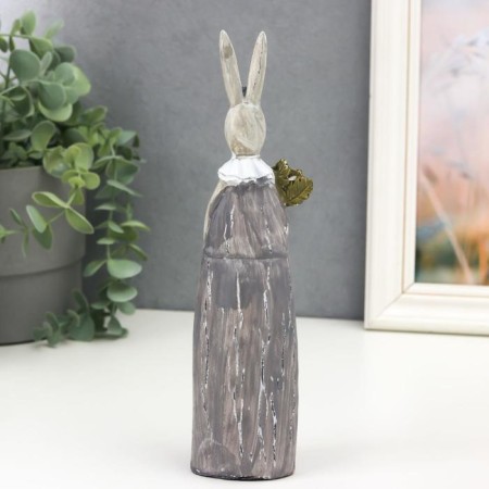 Polystone souvenir "Bunny with baby and carrot" 23x3.5x5.2 cm-3