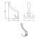 Hook furniture tundra TKT014, three -rod, chrome