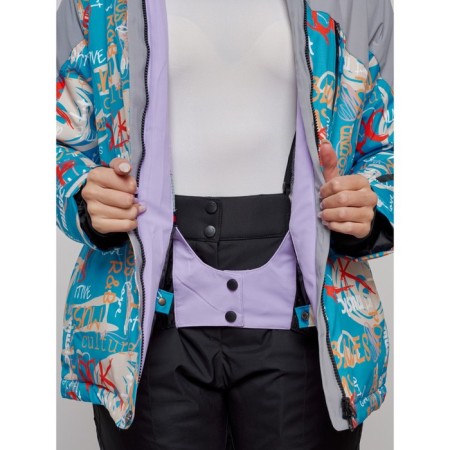 Ski jacket female winter, size 50, blue color-14