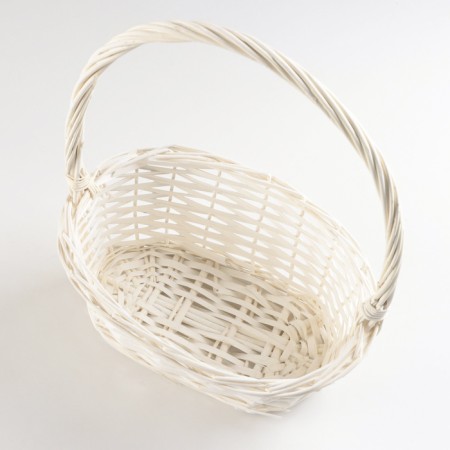 Wicker basket, 25x17x11x30 cm, white, willow-2