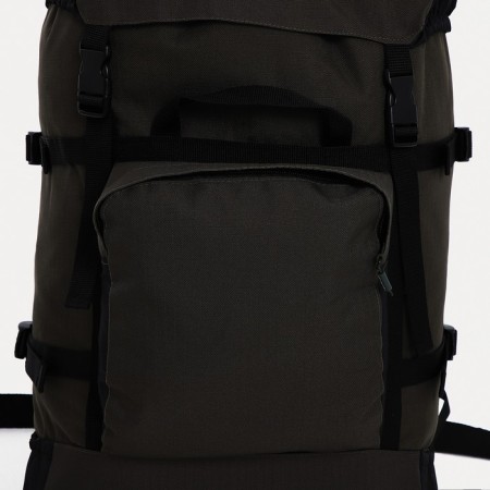 Tourist backpack, 50 l, lightning department, 3 outer pockets, Huntsman, Khaki Color-6