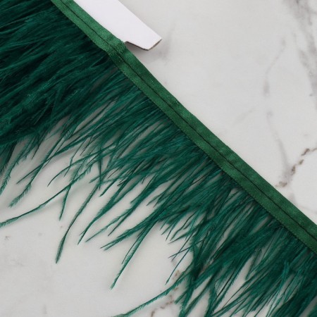 Braid with ostrich feathers, 8-10 cm, 5 ± 0.5 m, emerald color-2