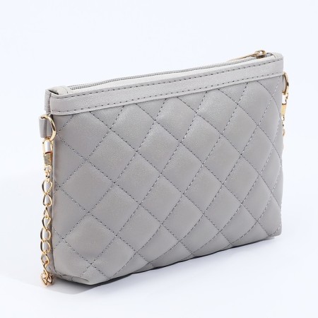 Bag Cross-Bodi with a zipper, gray color-1