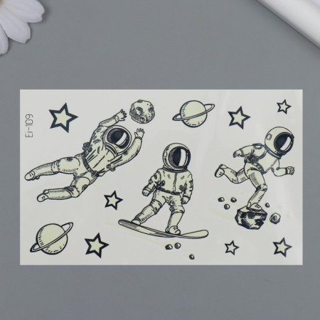 Tattoo on the body phosphorus "Space Adventures" 12x7.5 cm-1