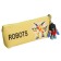 School pencil case on a zipper, with a suspension, "robot", mix