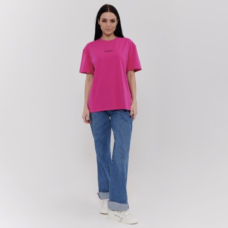 Female T-shirt, pink color, ONE SIZE (42-46)-5