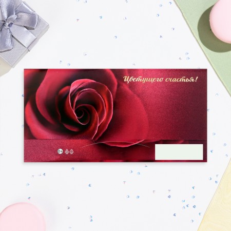 Money envelope "Happy Anniversary!" roses, embossing, 16.5 x 8.5 cm-2