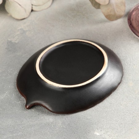Ceramic "Leaf" dish, 13.5 × 10.5 cm, green color-2