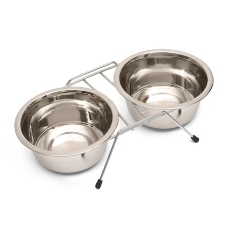 A set of 2 bowls on a stand, 2 x 900 ml-3