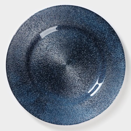 Black dining plate Magistro "Caramel. Blue silver ", d = 27 cm, blue color