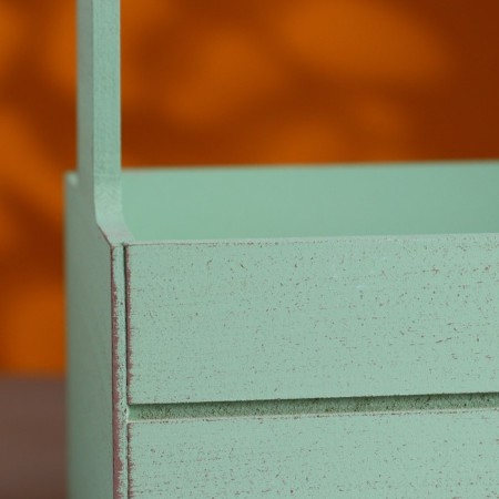 Набор кашпо деревянных 2 в 1 (25.5×15×30; 20×12×23) "Прованс" Оливковый-5