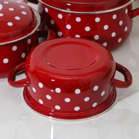 Set of pots "Monica", 3 subjects: 1.5 l, 2 l, 3 l, enameled covers, induction-2