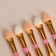 A set of applicators for shadows, bilateral, 5 pcs, 5.5 cm, pink/gold color