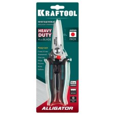 Technical scissors Kraftool Alligator, 2k handles, straight, multifunctional, 200 mm