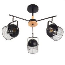 Biraso chandelier 3x60W E27 Black-Serebly 58x58x40 cm