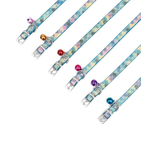 Collar "mermaid", artificial leather, 31 x 1 cm, mix of flowers-7