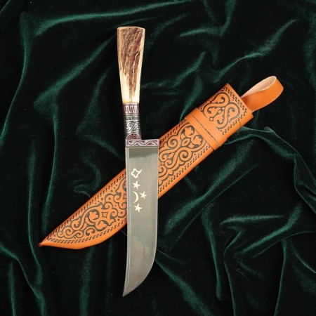 Knife Pchak Sharhon, handle from a horn of a small roar, a guard with an engraving-14